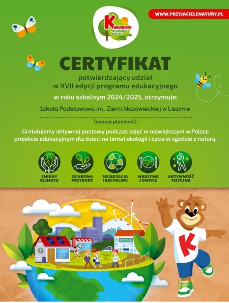 Przyjaźń potwierdzona certyfikatem